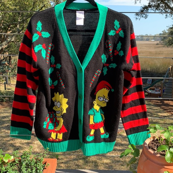 The Simpsons Christmas Cardigan RARE SMALL - Picture 1 of 6